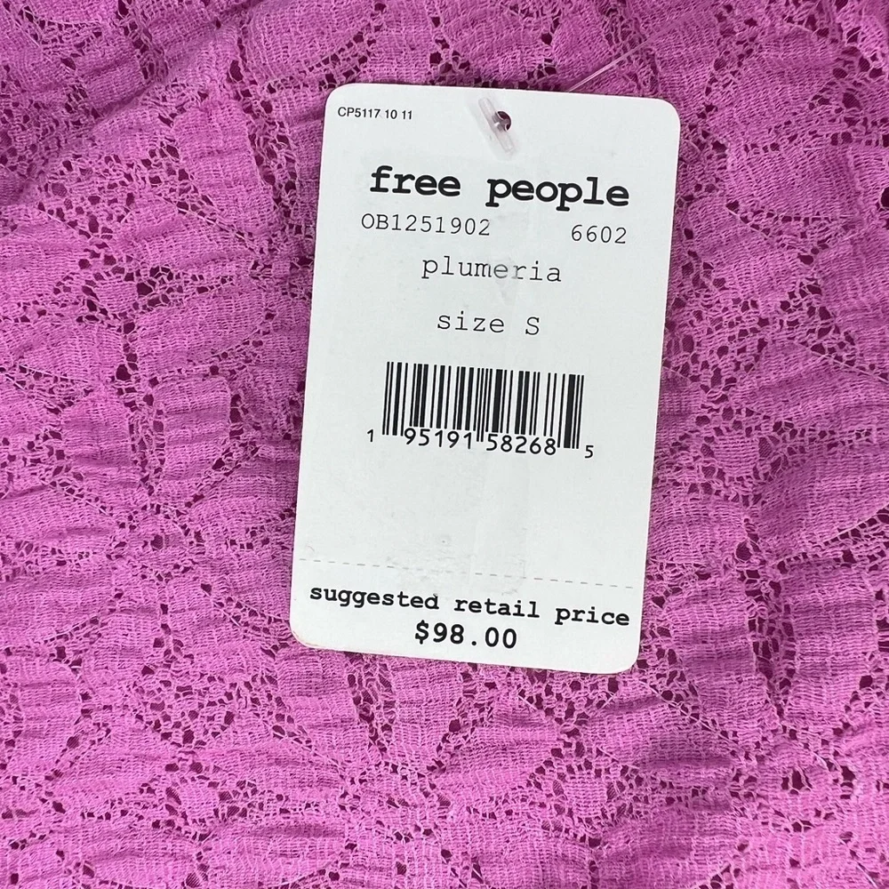 NWT Free People Plumeria Tea Time Cropped Lace Blouse Size Small